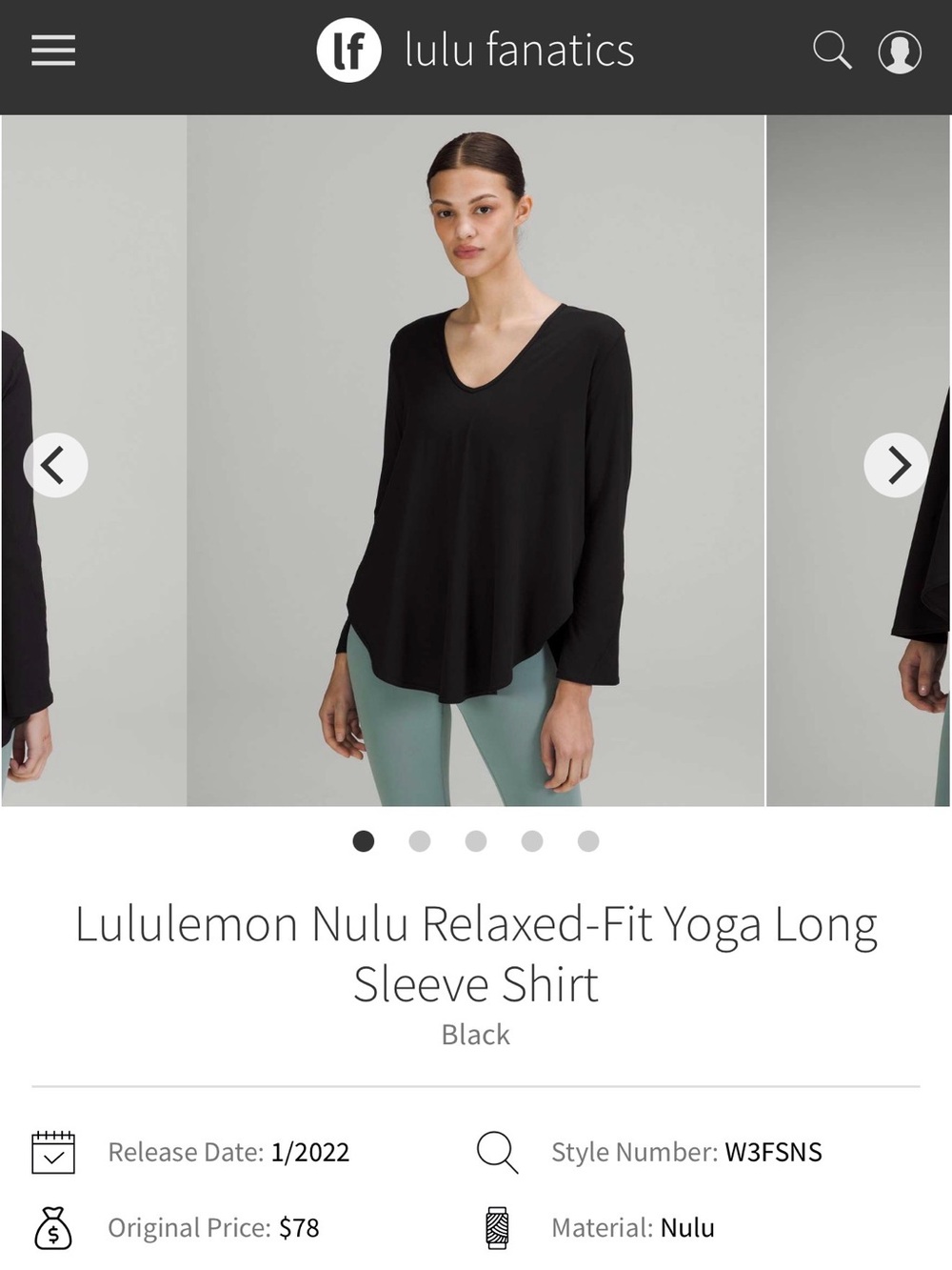Lululemon Nulu Relaxed Fit Yoga Long Sleeve | Black | 12